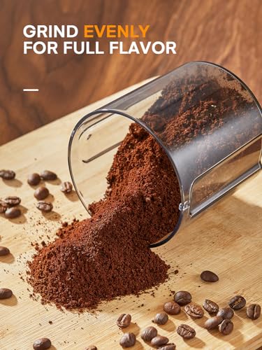 Burr Coffee Grinder Electric, Coffee Bean Grinder with 18 Precise Grind Settings, 14 Cup Automatic Flat Burr Coffee for French Press, Drip Coffee, and Espresso, Stainless Steel, Black