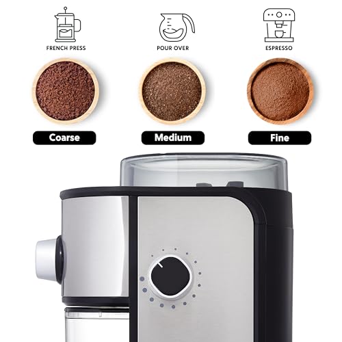 Cassia Burr Grinder 150W - Precision Grinding for Your Great Cup: Adjustable Quantity Selector (2-12 Cups) for Tailored Brewing