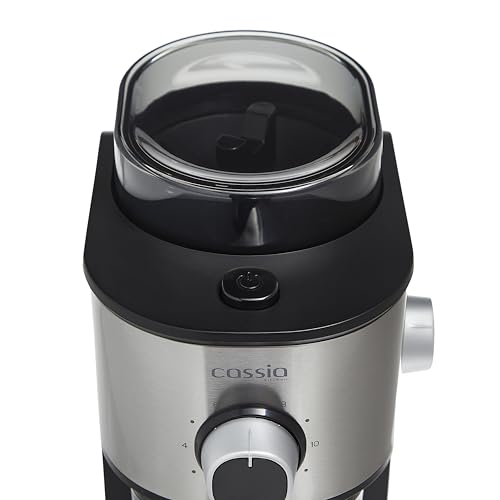 Cassia Burr Grinder 150W - Precision Grinding for Your Great Cup: Adjustable Quantity Selector (2-12 Cups) for Tailored Brewing