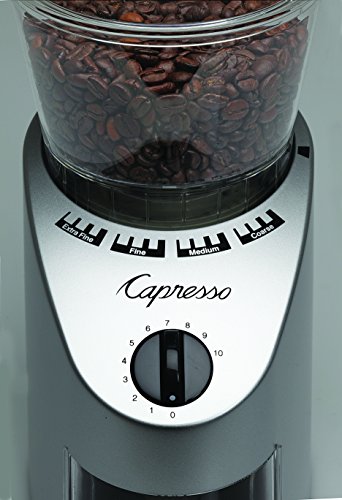 Capresso 560Infinity Conical Burr Grinder, Brushed Silver, 8.8-Ounce, Stainless Steel