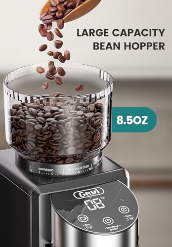 Gevi Burr Coffee Grinder, Adjustable Burr Mill with 35 Precise Grind Settings, Electric Coffee Grinder for Espresso/Drip/Percolator/French Press/American/Turkish Coffee Makers, 120V/200W, Black