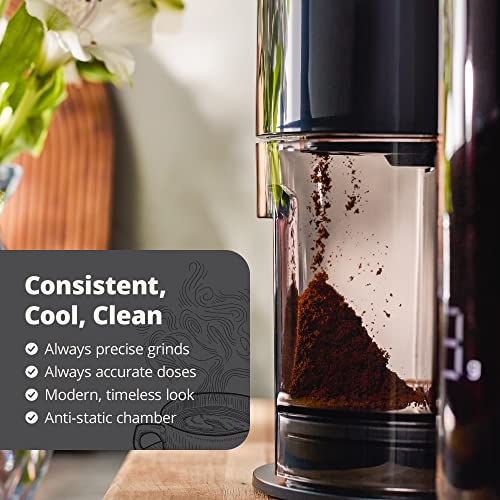 Greater Goods Burr Coffee Grinder with Built-in Coffee Scale, Onyx Black