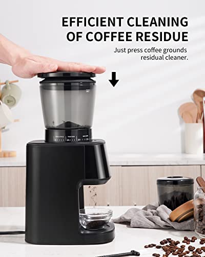 SHARDOR Conical Burr Coffee Bean Grinder with Precision Timer, Touchscreen Adjustable Electric Burr Mill with 31 Precise Settings for Home Use, Matte Black
