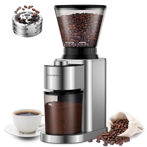 TWOMEOW Conical Burr Coffee Grinder Electric, Anti-static Coffee Bean Grinder with 24 Grind Settings for Espresso/Drip/Pour Over/Cold Brew/French Press Coffee Maker,Stainless Steel