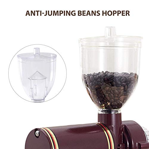RRH Burr Coffee Grinders, Professional Electric Coffee Grinder, Automatic Burr Mill Grinder, 250g Coffee Bean Powder Grinding Machine 110V, Red