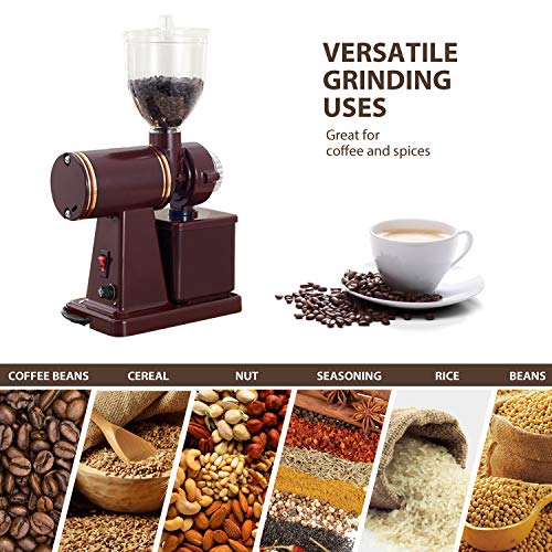 RRH Burr Coffee Grinders, Professional Electric Coffee Grinder, Automatic Burr Mill Grinder, 250g Coffee Bean Powder Grinding Machine 110V, Red