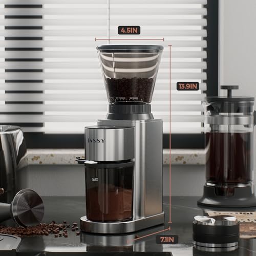 Burr Coffee Grinder Conical Coffee Grinder with Digital Timer Display,24 Precise Settings Electric Coffee Bean Grinder for Espresso/Drip/Pour Over/Cold Brew/French Press Brewing,Stainless Steel