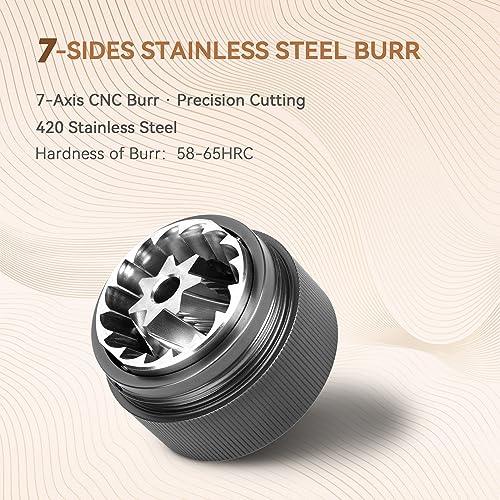 DiseZeit Manual Coffee Grinder, 7-Axis Stainless Steel Burr, Three-Stage Disassembly for Easy Cleaning, 25-30g Capacity Coffee Grinder Manual with Adjustable Settings, Brush&Storage Bag Included