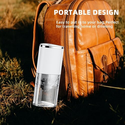 Coffee Grinder Electric, Portable Burr Coffee Grinder, LED Adjustable Espresso Grinder, USB Charging Coffee Bean Grinder with Multiple Grinding Settings, for Travel Camping Office Kitchen Home…