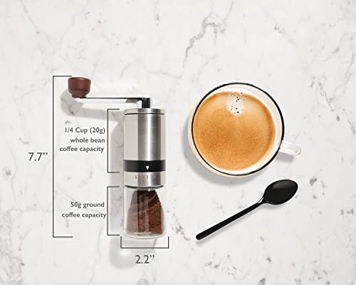 Laguna Pacific Manual Coffee Bean Grinder | 6 Coarseness Settings | Espresso Grinder, Cold Brew, French Press, Drip, | Burr Coffee Hand Grinder Coffee Mill | Home, Portable, Camping, Travel