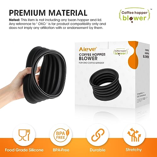 Aieve Single Dose Hopper Bellow Compatible for OXO Brew Conical Burr Coffee Grinder, Silicone Coffee Hopper Blower for Burr Coffee Grinder