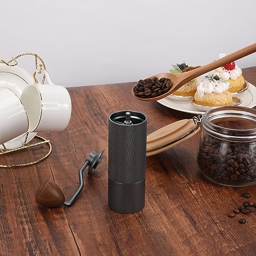 DiseZeit Manual Coffee Grinder, 6-Axis Stainless Steel Burr, Portable Manual Coffee Grinder, Easy Cleaning, 28g Capacity Coffee Grinder Manual with Adjustable Settings, Brush&Storage Bag Included