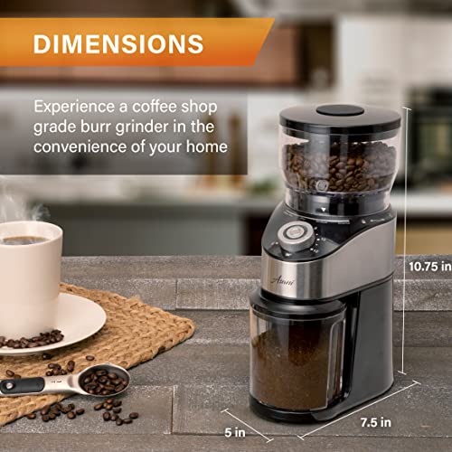 Conical Burr Coffee Grinder, Anti-Static Electric Coffee Bean Grinder for Mess-Free Use, Automatic Coffee Grinder with 35 Settings for Espresso, French Press, Pour Over and Drip Brewing