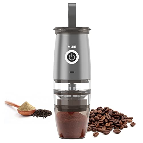 Mulli Update Portable Burr Coffee Grinder,Electric/Manual 2-in-1 Cafe Grind, Adjustable Burr Mill with 5 Precise Grind Setting for Drip/Espresso/PourOver and More