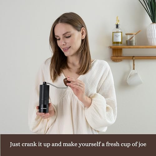 Manual Burr Coffee Grinder - Portable & Travel-friendly - Precise Espresso & French Press Grind With Durable Stainless Steel Burr