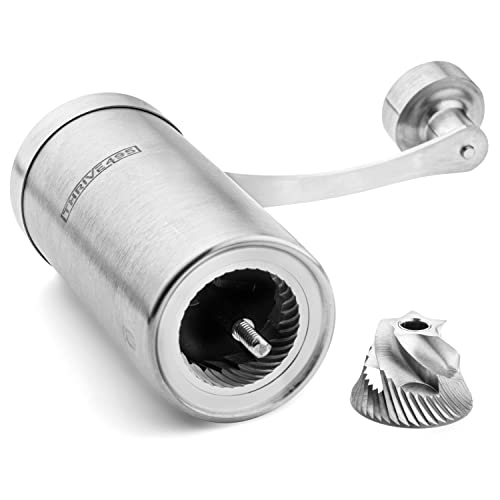 Manual Coffee Grinder With Adjustable Settings - Durable Stainless Steel Burr Coffee Grinder - Espresso Grinder For Best Taste - Portable Conical Burr Coffee Bean Grinder