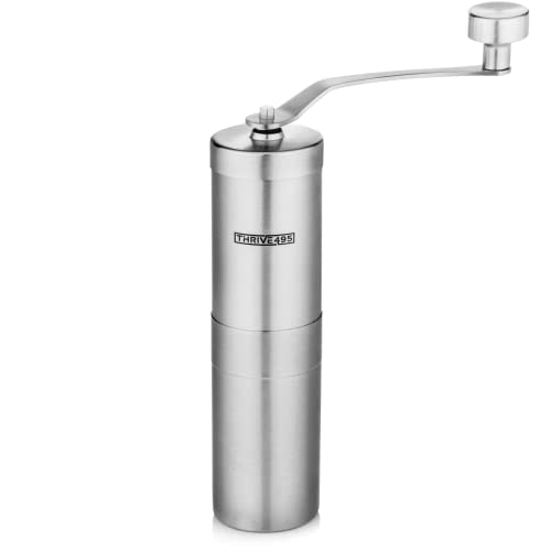 Manual Coffee Grinder With Adjustable Settings - Durable Stainless Steel Burr Coffee Grinder - Espresso Grinder For Best Taste - Portable Conical Burr Coffee Bean Grinder