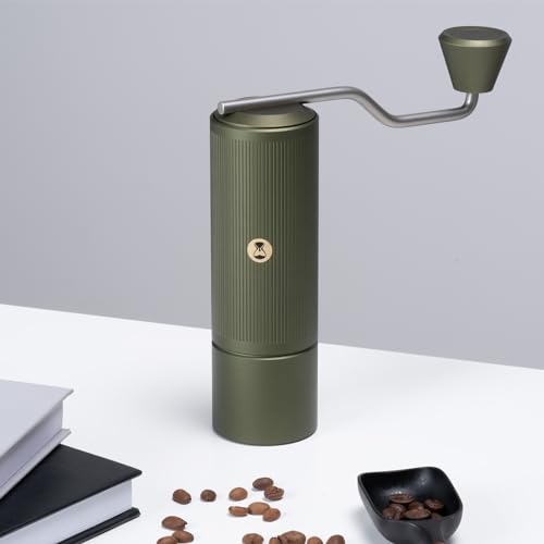 TIMEMORE Manual Coffee Grinder Stainless Steel Conical Burr Coffee Grinder with Capacity 20g Chestnut X lite Internal External Adjustable Setting Espressp Grinder for Travel, Camping. Home Green