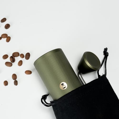 TIMEMORE Manual Coffee Grinder Stainless Steel Conical Burr Coffee Grinder with Capacity 20g Chestnut X lite Internal External Adjustable Setting Espressp Grinder for Travel, Camping. Home Green