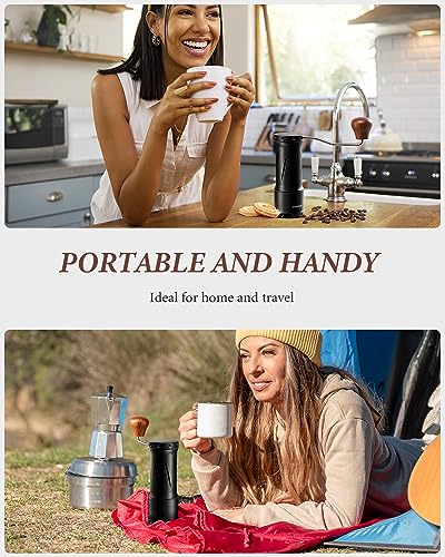 SHARDOR Professional Manual Coffee Bean Grinder with 420 High-Strength Stainless Steel Conical Burr, Hand Coffee Grinder with Ultra-granular Adjustment, Enhanced Stability with Wider 1.06oz Chamber