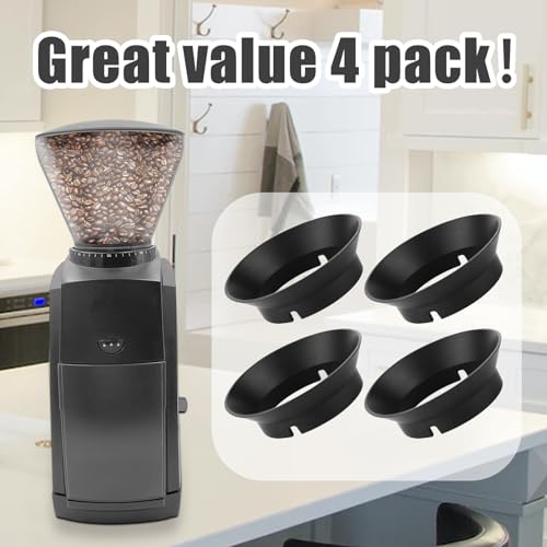 4pcs Gasket Replacement for Baratza Encore Grinder, Silicone Coffee Grinder Gasket Coffee Replacement Ring for Baratza Virtuoso Coffee Grinder & Electric Conical Burr Coffee Grinder(Black)