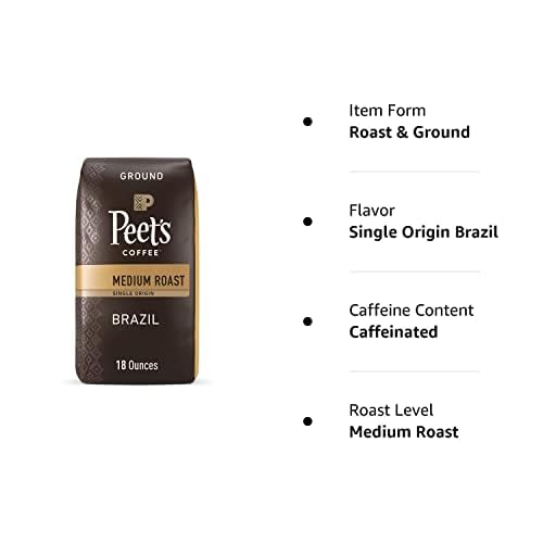 Peet's Single Origin Brazil Medium Roast Ground Coffee