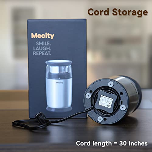 Mecity Electric Coffee Grinder Fast Grinder with 6 Stainless Steel Blades for Beans, Condiment, Pepper and Salt, Espresso Ground Coffee Grinder, Removable Bowl, Easy to Clean, 200W