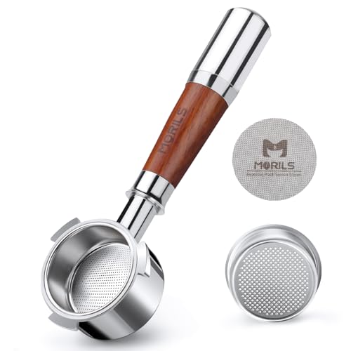 MORILS Bottomless Portafilter with Walnut Handle for Breville