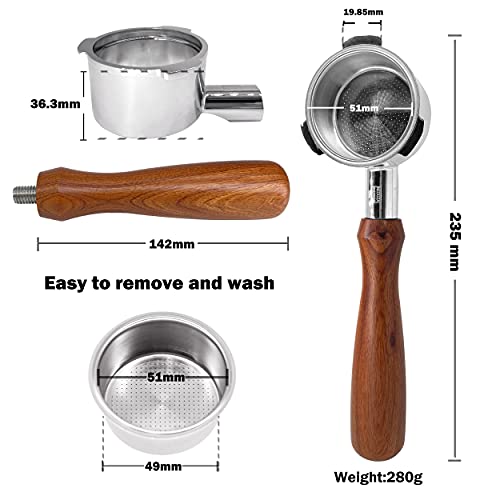 51mm Bottomless Portafilter for Gevi, Yabano Espresso Machines