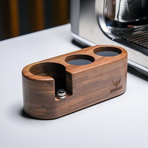 Walnut Espresso Tamping Station for Coffee Bar