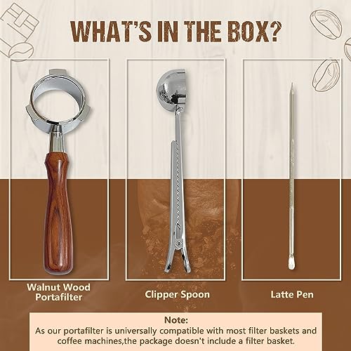 Naked Bottomless Portafilter Kit with Latte Pen & Spoon