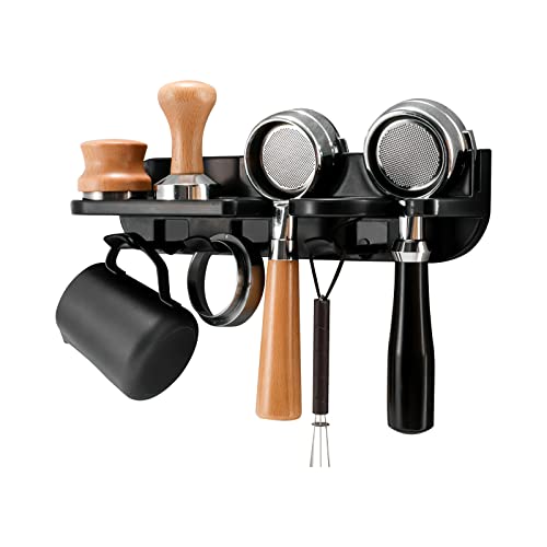 Wall Mounted Espresso Station Organizer with Portafilter Storage