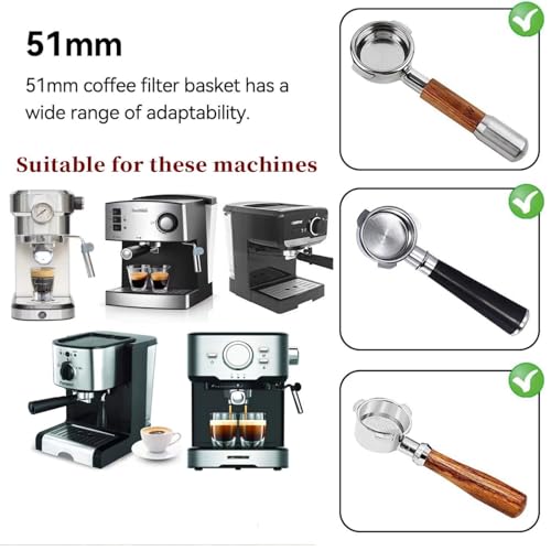 Stainless Steel Coffee Filter Basket for Espresso Machines (2-Pack)