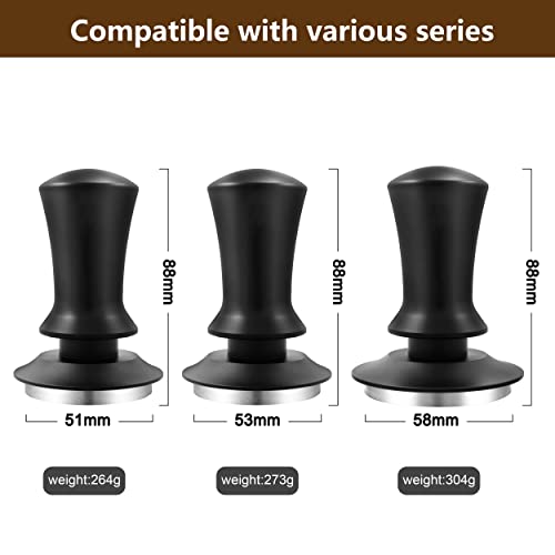 Espresso 54mm Tamper with Calibrated Spring, Stainless Steel