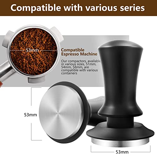 Espresso 54mm Tamper with Calibrated Spring, Stainless Steel