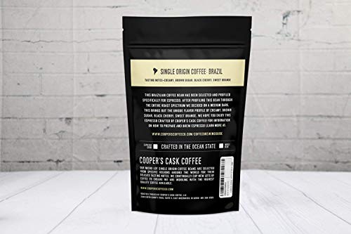 Brazilian Single Origin Espresso Ground Coffee | Smooth & Creamy Medium Dark Roast, 12 oz Bag