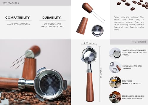 54mm Bottomless Portafilter with Wdt Tool for Espresso Brewing