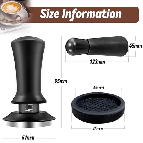 51mm Espresso Tamper with WDT Tool and Silicone Mat