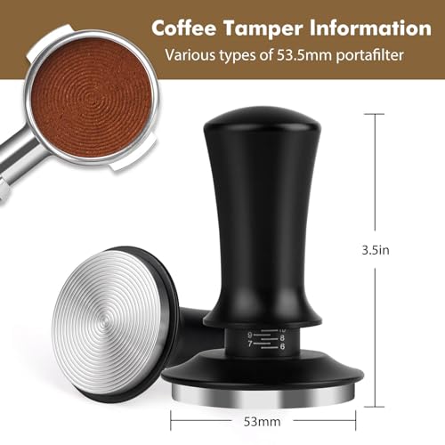 53mm Espresso Tamper with Depth-Adjustable Hand Tampers