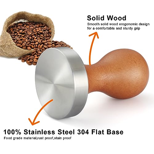 Stainless Steel Espresso Coffee Tamper, Tamper Mat, Stencil