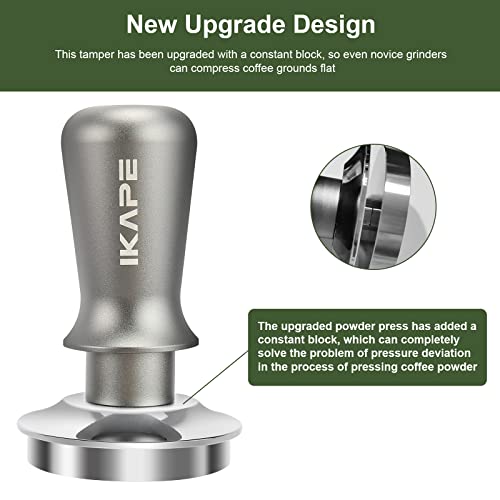 IKAPE 53mm Premium Espresso Tamper: Breville-compatible Flat Base