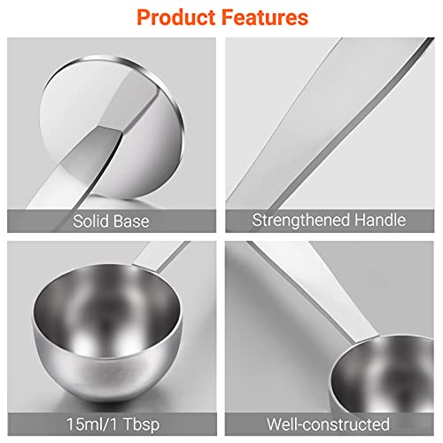 Stainless Steel Coffee Scoop and Tamping Tool Combo