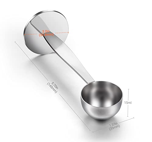 Stainless Steel Coffee Scoop and Tamping Tool Combo