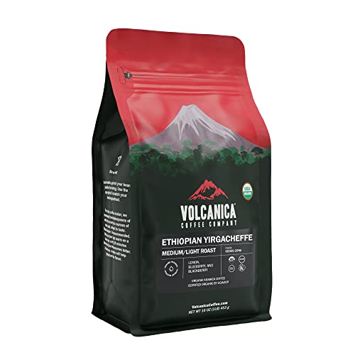Organic Ethiopian Yirgacheffe Whole Bean Coffee, Fresh Roasted