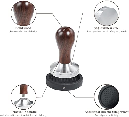 51MM Stainless Steel Flat Base Espresso Coffee Tamper