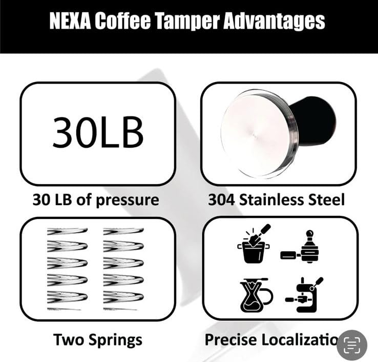 NEXA 53mm Espresso Coffee Self-Leveling Tamper Press