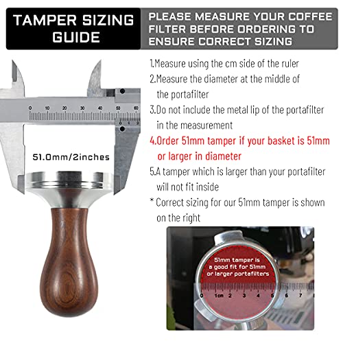51MM Stainless Steel Flat Base Espresso Coffee Tamper