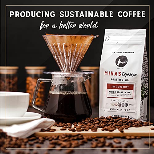 Minas Espresso - Jose Gourmet - Medium Roast Whole Coffee Beans - Brazilian - 12oz