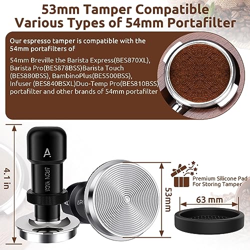Stainless Steel Espresso Tamper with Silicone Mat