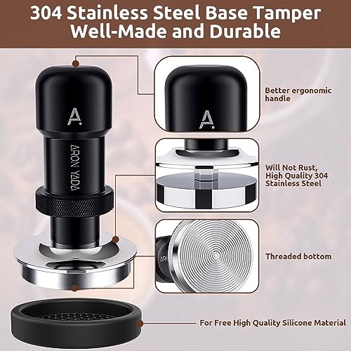 Stainless Steel Espresso Tamper with Silicone Mat